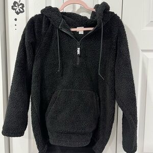 Victoria's Secret Black Sherpa Hoodie